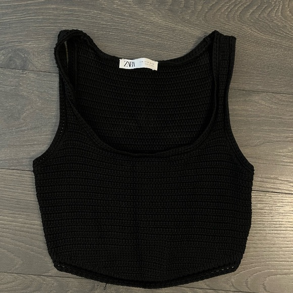 ZARA Co-Ord black crochet top - Picture 6 of 8